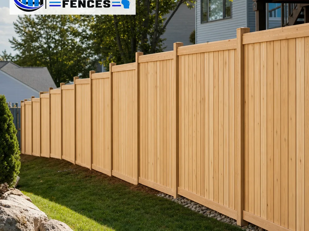 Fence following a sloped yard with consistent transitions and ground clearance
