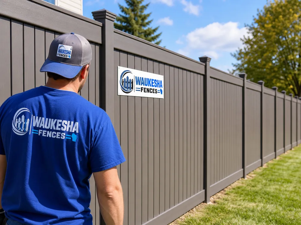 Straight privacy fence with an even top line and consistently spaced pickets